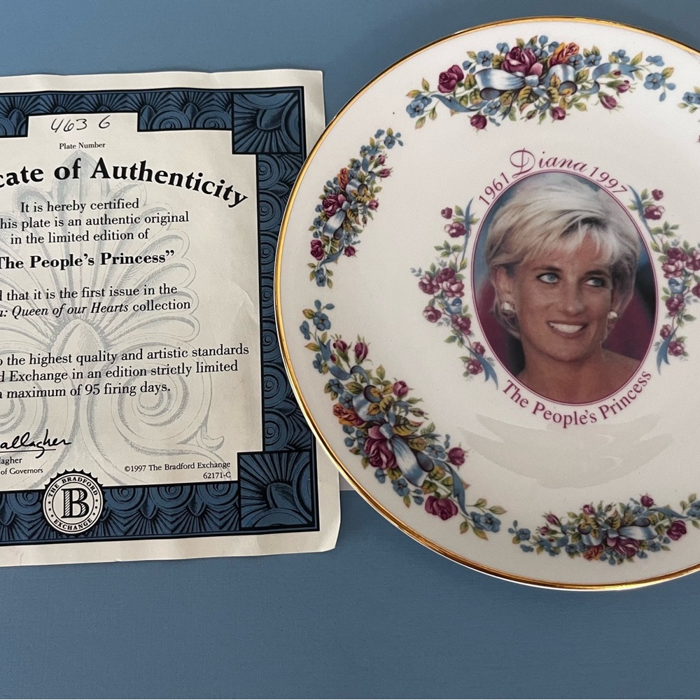 Commemorative plate of Princess Diana. The Peoples, Princess. - Picture 3 of 3